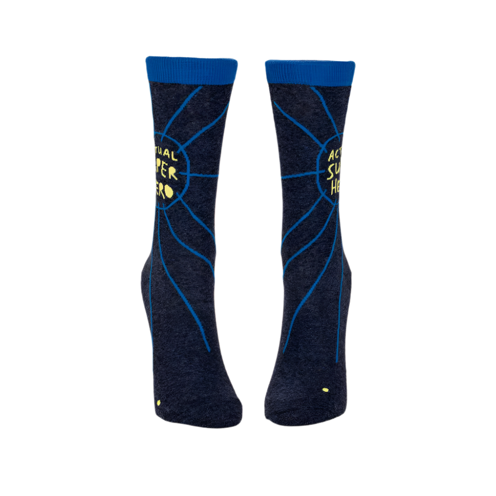 ACTUAL SUPERHERO W-CREW SOCKS by BLUE Q