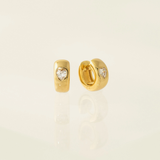 GOLD HEART CHUNKY HUGGIE HOOP EARRINGS by LOVER'S TEMPO