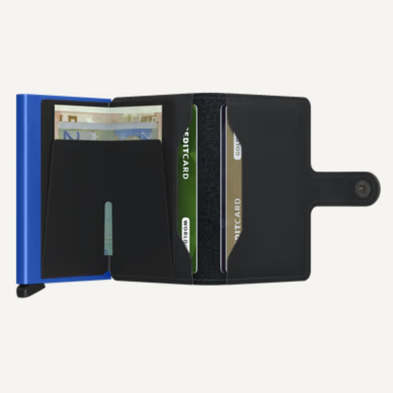 MINIWALLET in MATTE BLACK & BLUE by SECRID