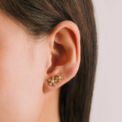 CLEAR LILY CLIMBER STUD EARRINGS by LOVER'S TEMPO