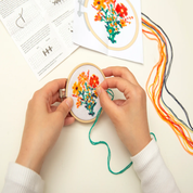 FLOWERS MINI CROSS STITCH EMBROIDERY KIT