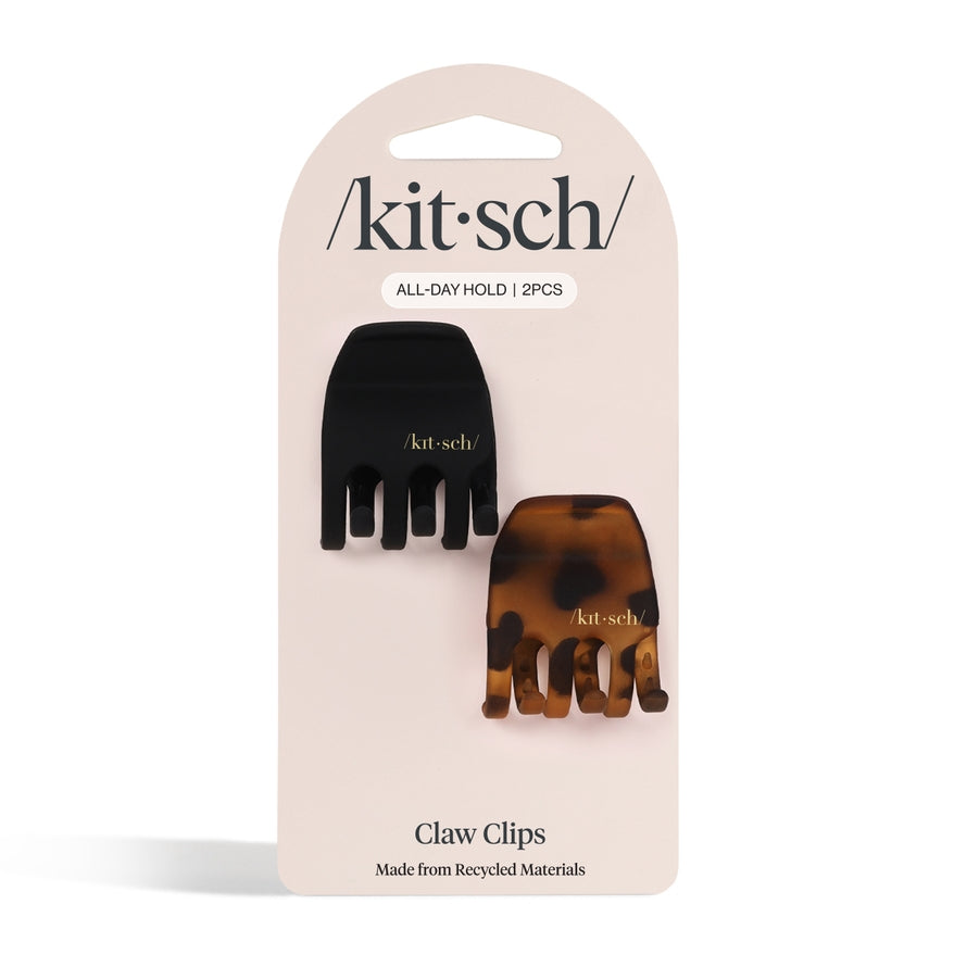 MEDIUM CLAW CLIP SET in BLACK & TORTOISE by KITSCH