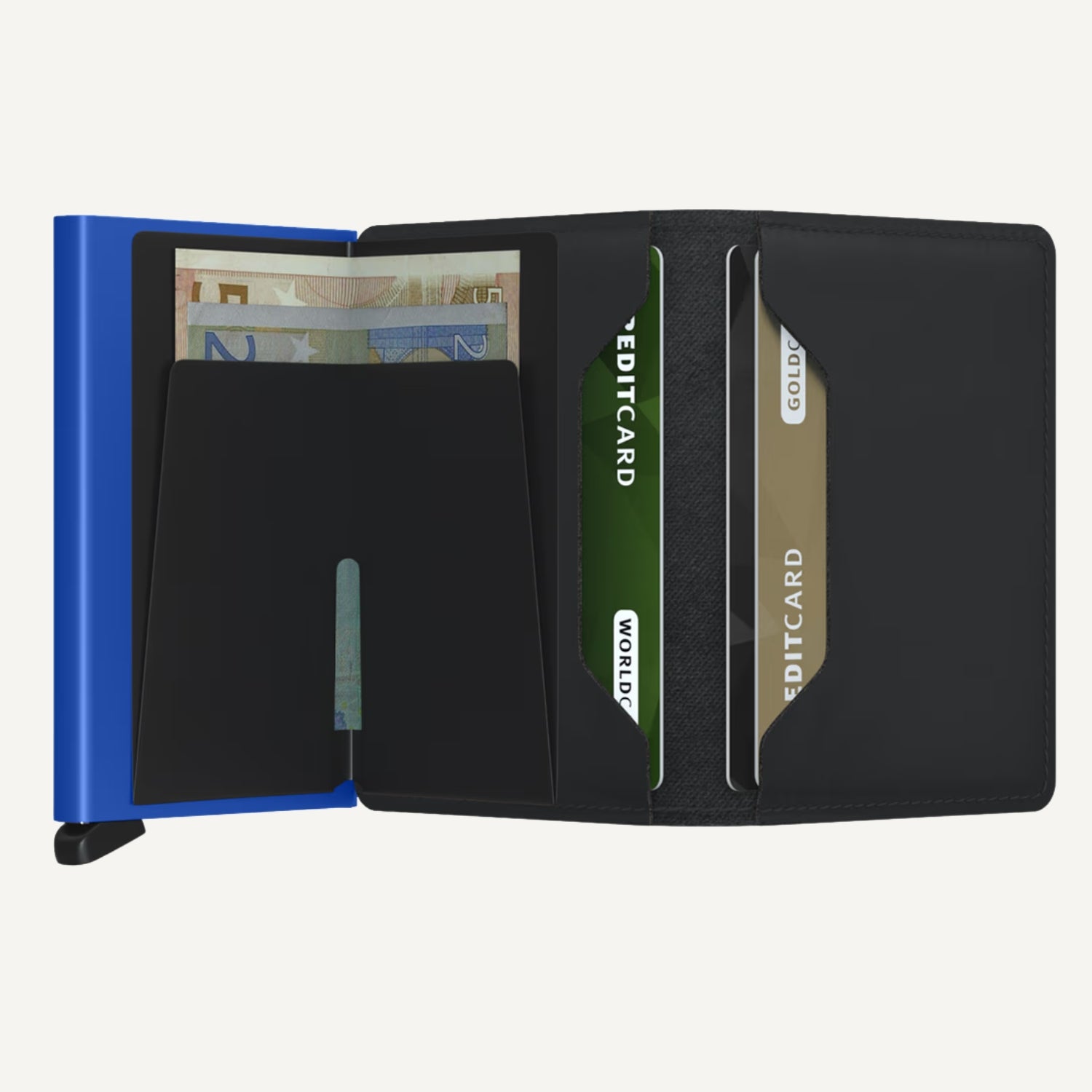 SLIMWALLET in MATTE BLACK & BLUE by SECRID