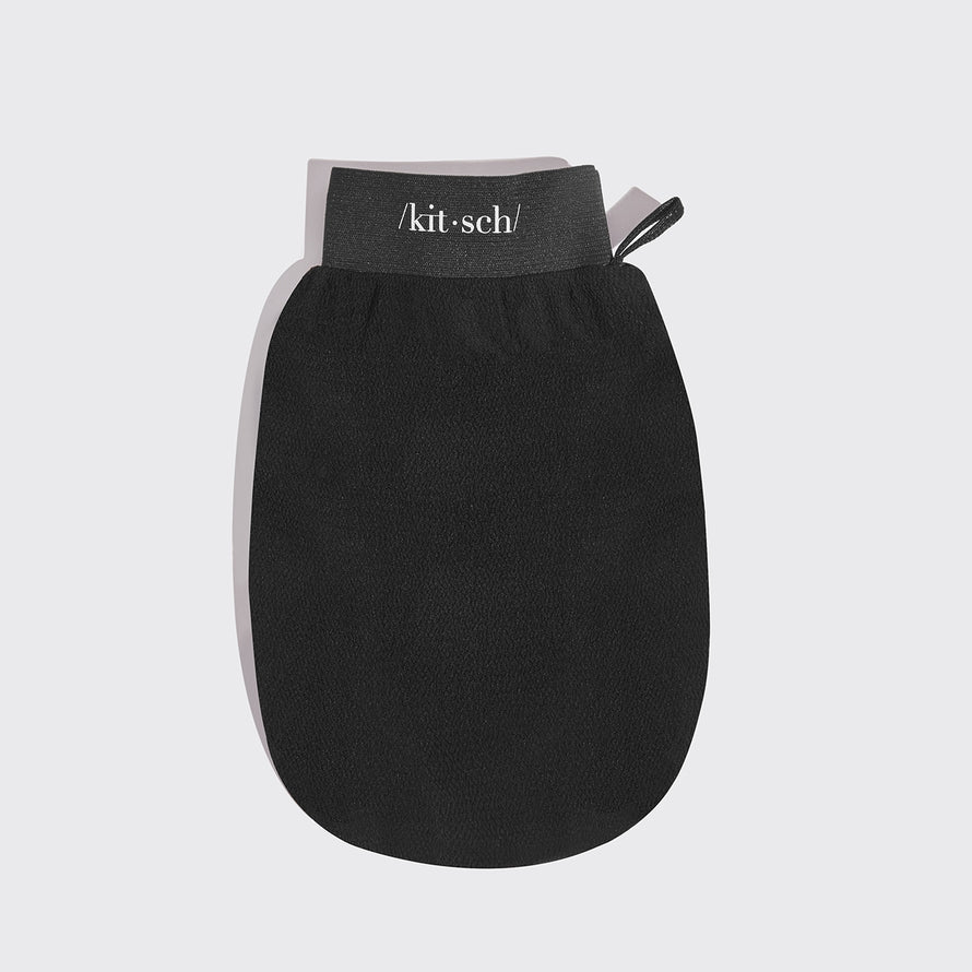 EXFOLIATING GLOVE 2pk in BLACK & PINK by KITSCH