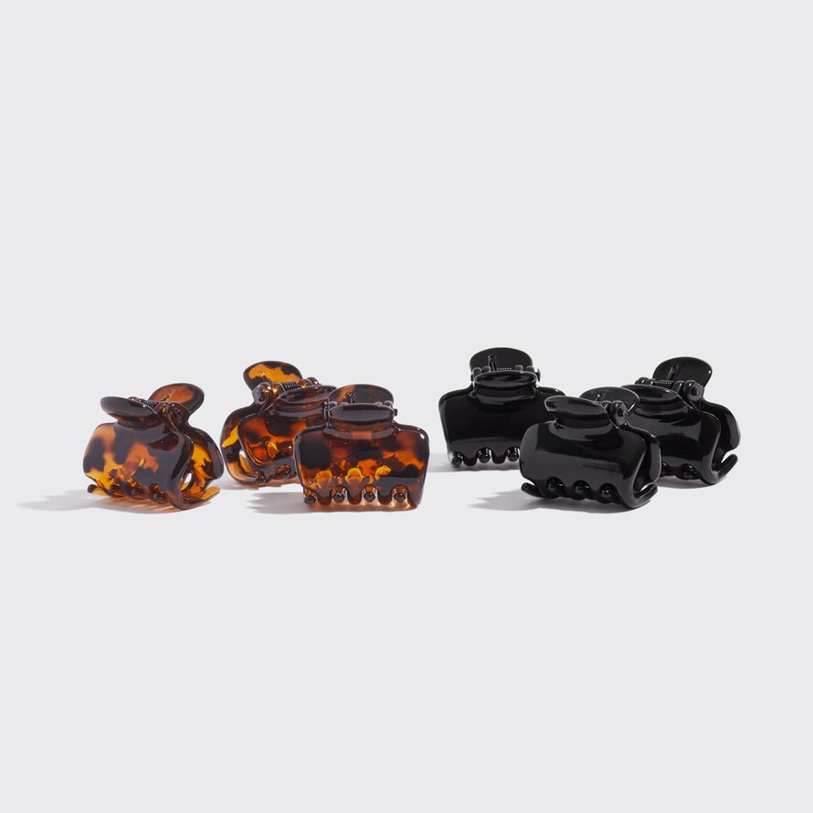 MINI PUFFY CLAW SET in BLACK & TORTOISE by KITSCH