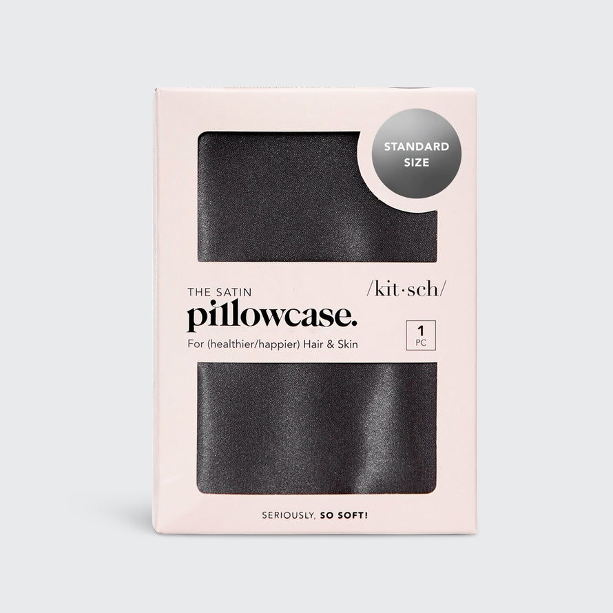 SATIN PILLOWCASE in CHARCOAL by KITSCH