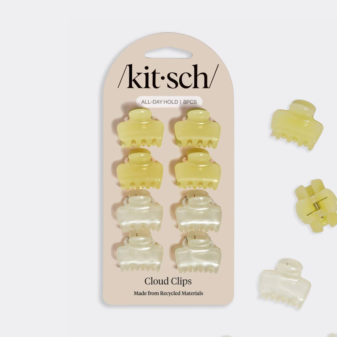 MINI CLAW CLIP SET in CREAM & BUTTER 8pk by KITSCH