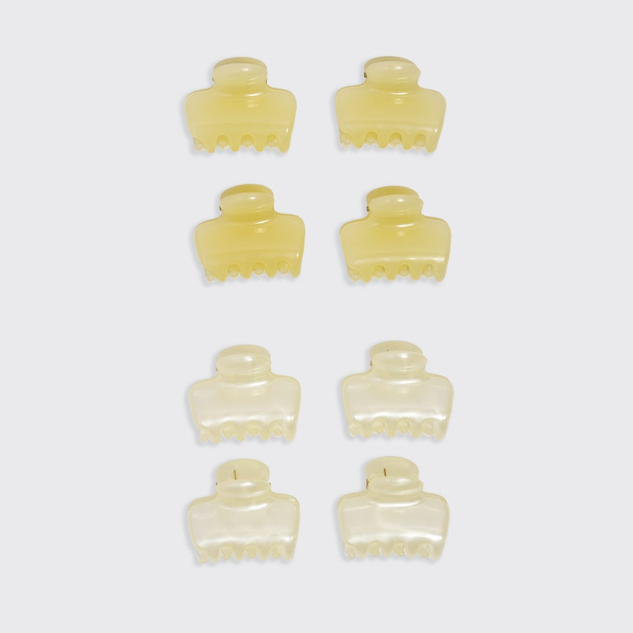 MINI CLAW CLIP SET in CREAM & BUTTER 8pk by KITSCH