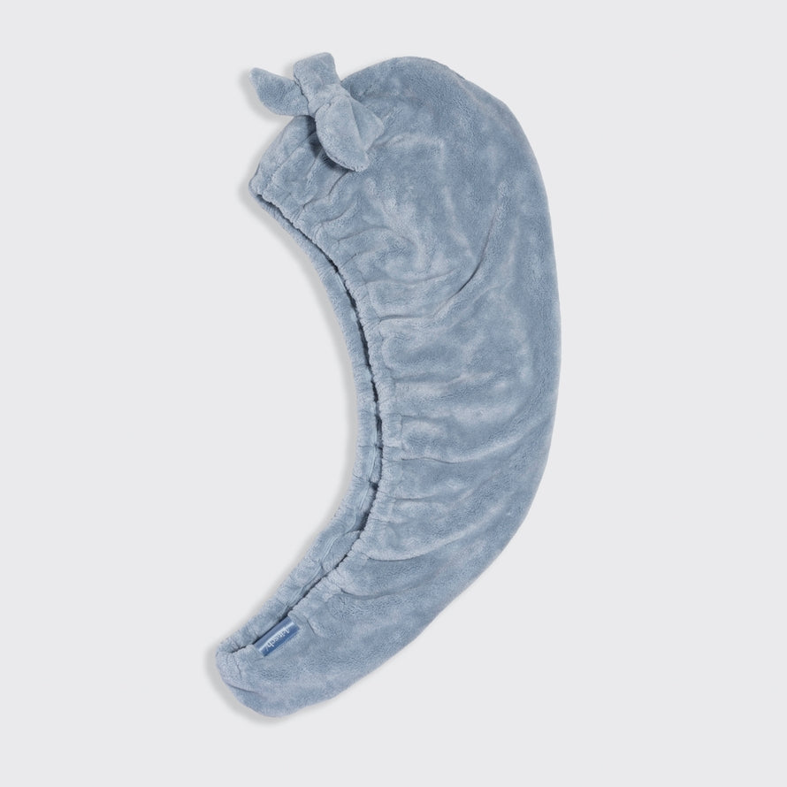 QUICK DRY HAIR TOWEL in COASTAL BLUE WITH BOW  by KITSCH
