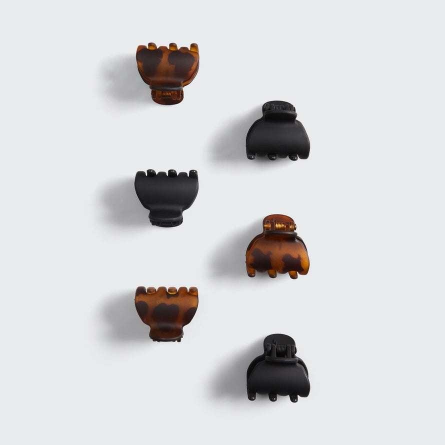 MINI CLAW CLIP SET in BLACK & TORTOISE 6pc by KITSCH