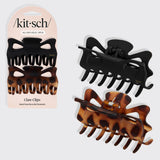 LARGE CLAW CLIP SET in BLACK & TORTOISE by KITSCH