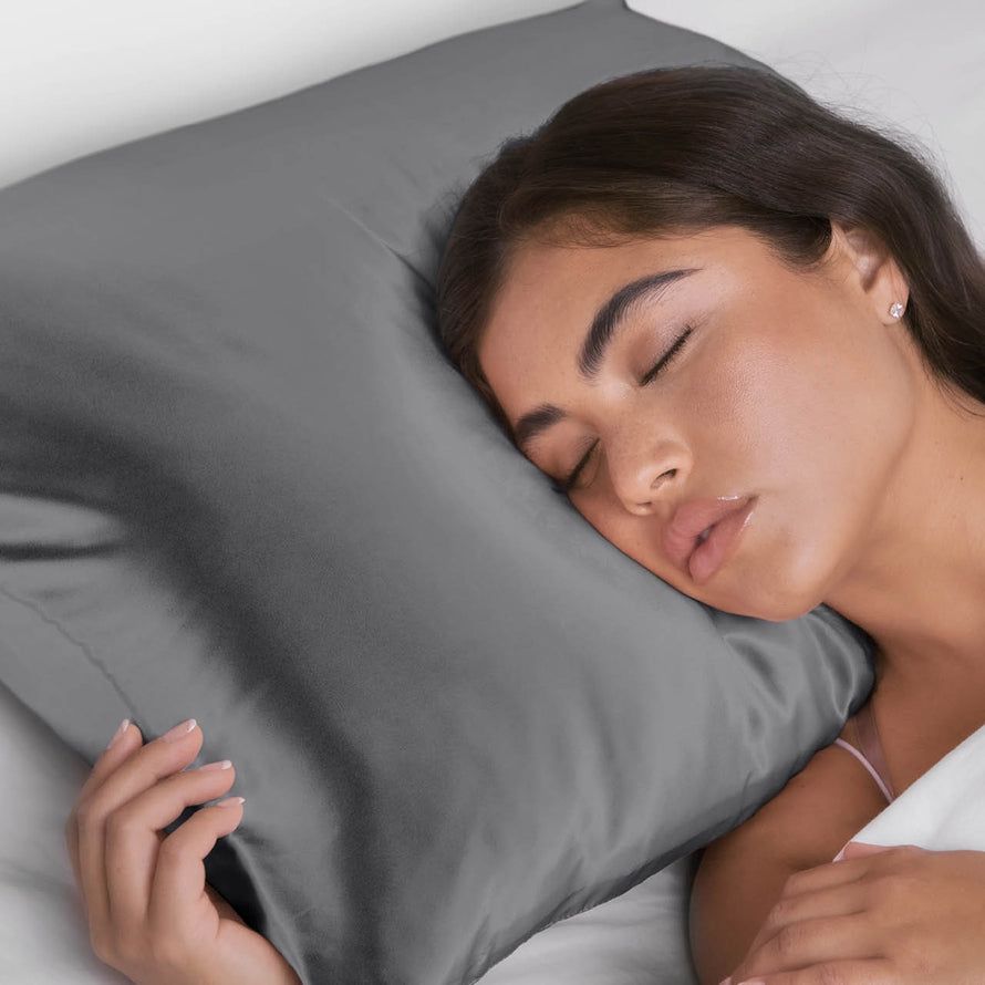 SATIN PILLOWCASE in CHARCOAL by KITSCH