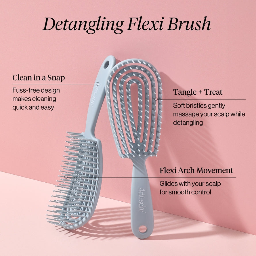 FLEXI DETANGLE BRUSH in HAZE BLUE by KITSCH