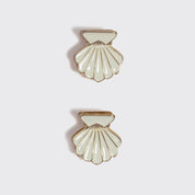 HAIR CLIPS with CREAM & GOLD CLAM SHELLS by KITSCH