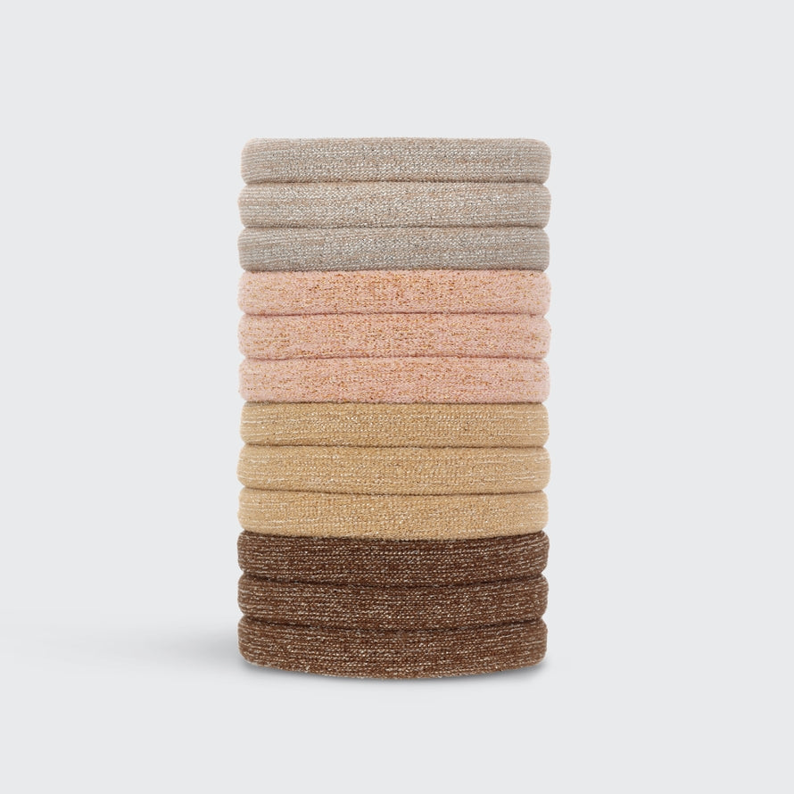 HAIR ELASTICS in NEUTRAL GLITTER by KITSCH