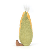 plush toy corn on cob on white background