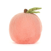 back view of jellycat amuseables peach with adorable face