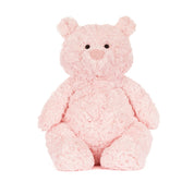 front view of Pink Jellycat teddy bear on a white background