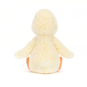 back view of a Plush jellycat duck on a white background