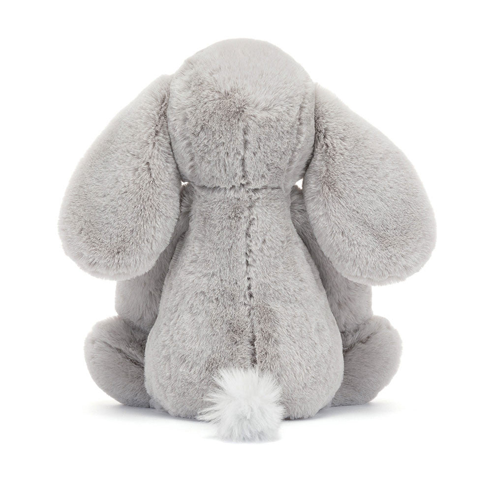 back view of Plush toy elephant from jellycat on a white background