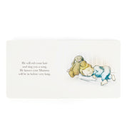inside of jellycat Book titled 'The Magic Bunny' with a rabbit illustration on a white background