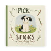 Book cover of 'The Pick of the Sticks' by jellycat with a puppy illustration on a white background