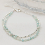 SILVER AMAZONITE ALWAYS SUMMER BRACELET by GLEE JEWELRY