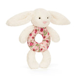 BLOSSOM CREAM BUNNY 'BERRY' RING RATTLE by JELLYCAT