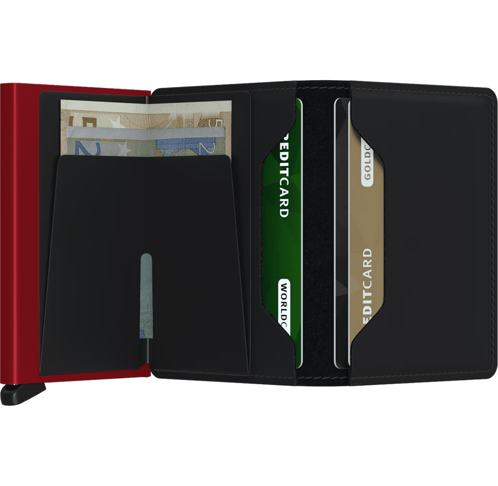 MATTE BLACK & RED SLIMWALLET by SECRID
