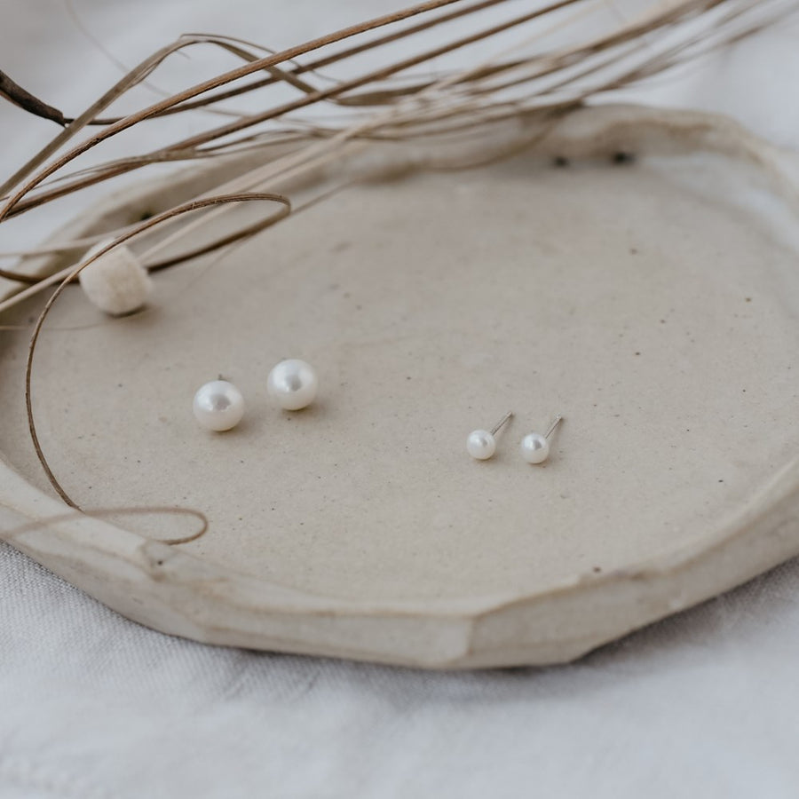 PEARL STUDS in WHITE by GLEE