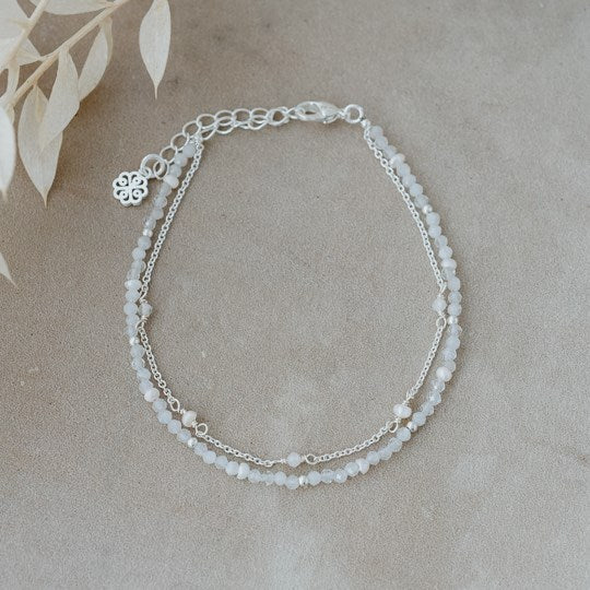 BETHANY BRACELET in SILVER, MOONSTONE & PEARL by GLEE