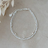 BETHANY BRACELET in SILVER, MOONSTONE & PEARL by GLEE