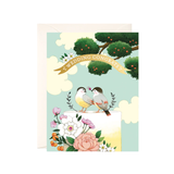 BIRDS ON WEDDING CAKE CARD