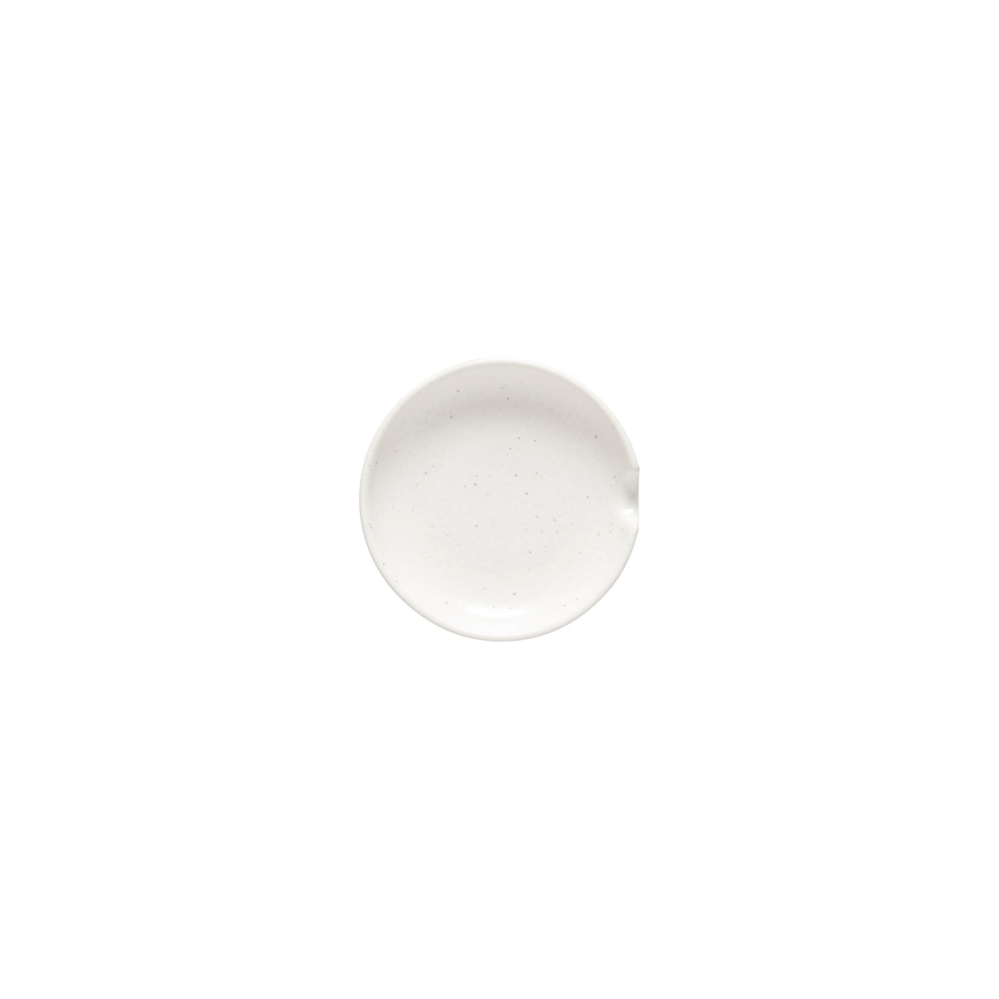 White ceramic spoon rest on a white background