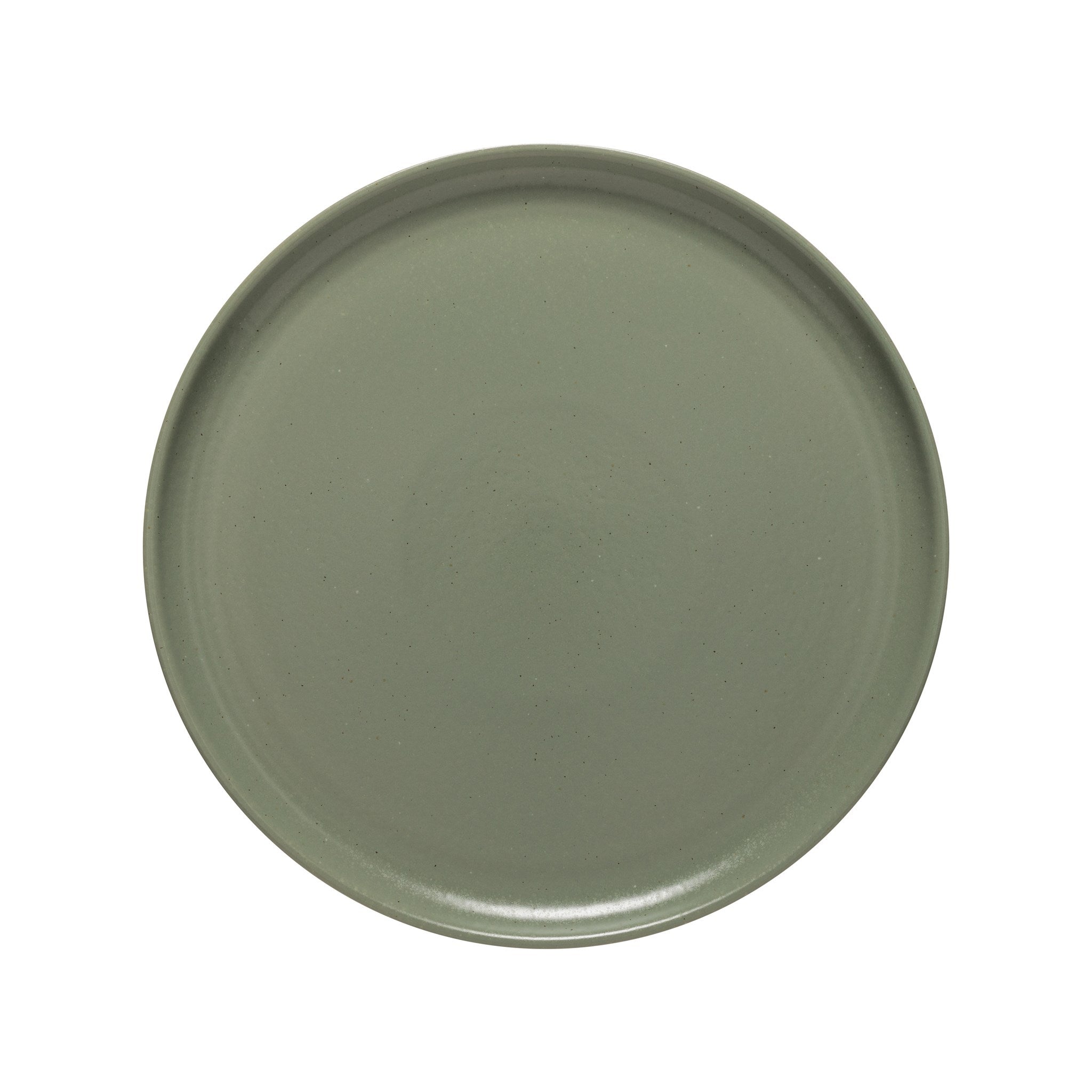 Green ceramic plate on a white background