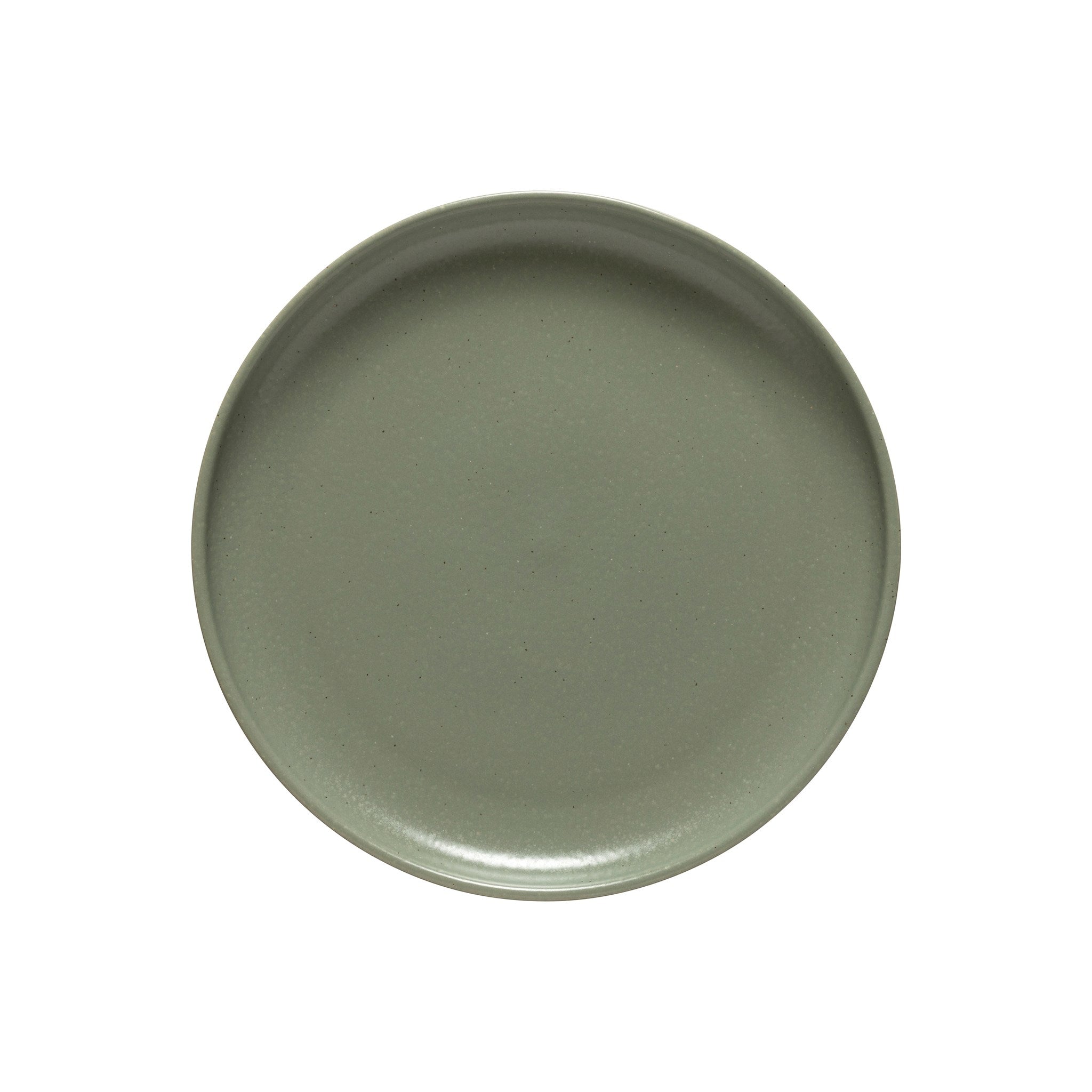 Green ceramic plate on a white background