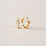GOLD COSMO HUGGIE HOOP EARRINGS by LOVER'S TEMPO