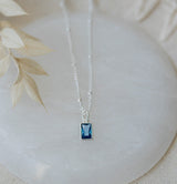 GLIM NECKLACE in SILVER & SKY BLUE by GLEE