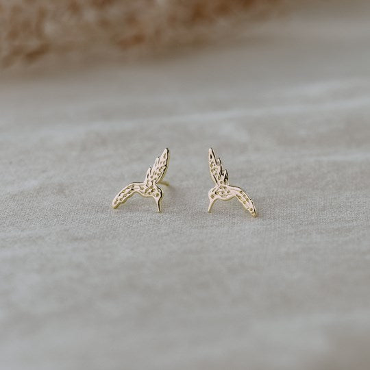 HUMMINGBIRD STUDS in GOLD by GLEE