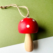 RED WOOD MUSHROOM ORNAMENT