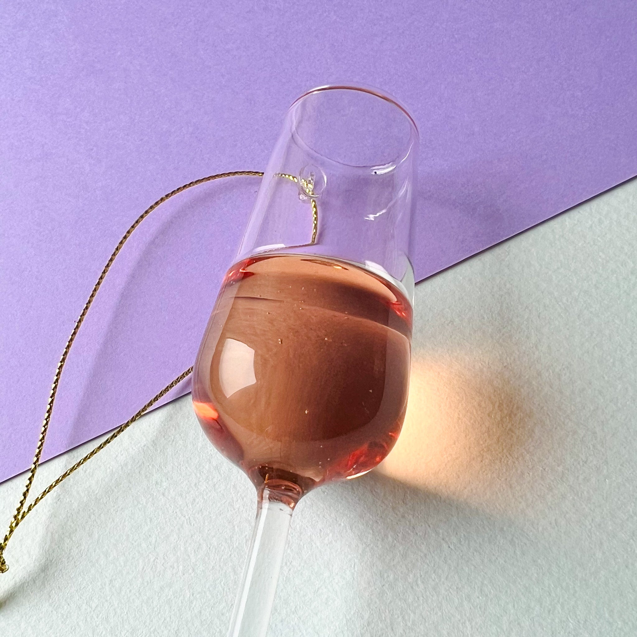 SPARKLING ROSE GLASS ORNAMENT