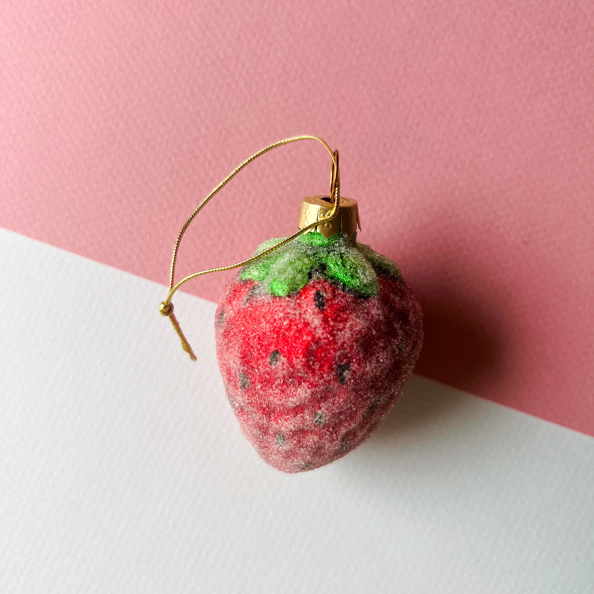 FROSTED STRAWBERRY ORNAMENT
