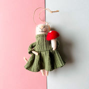 MOUSE IN GREEN DRESS ORNAMENT