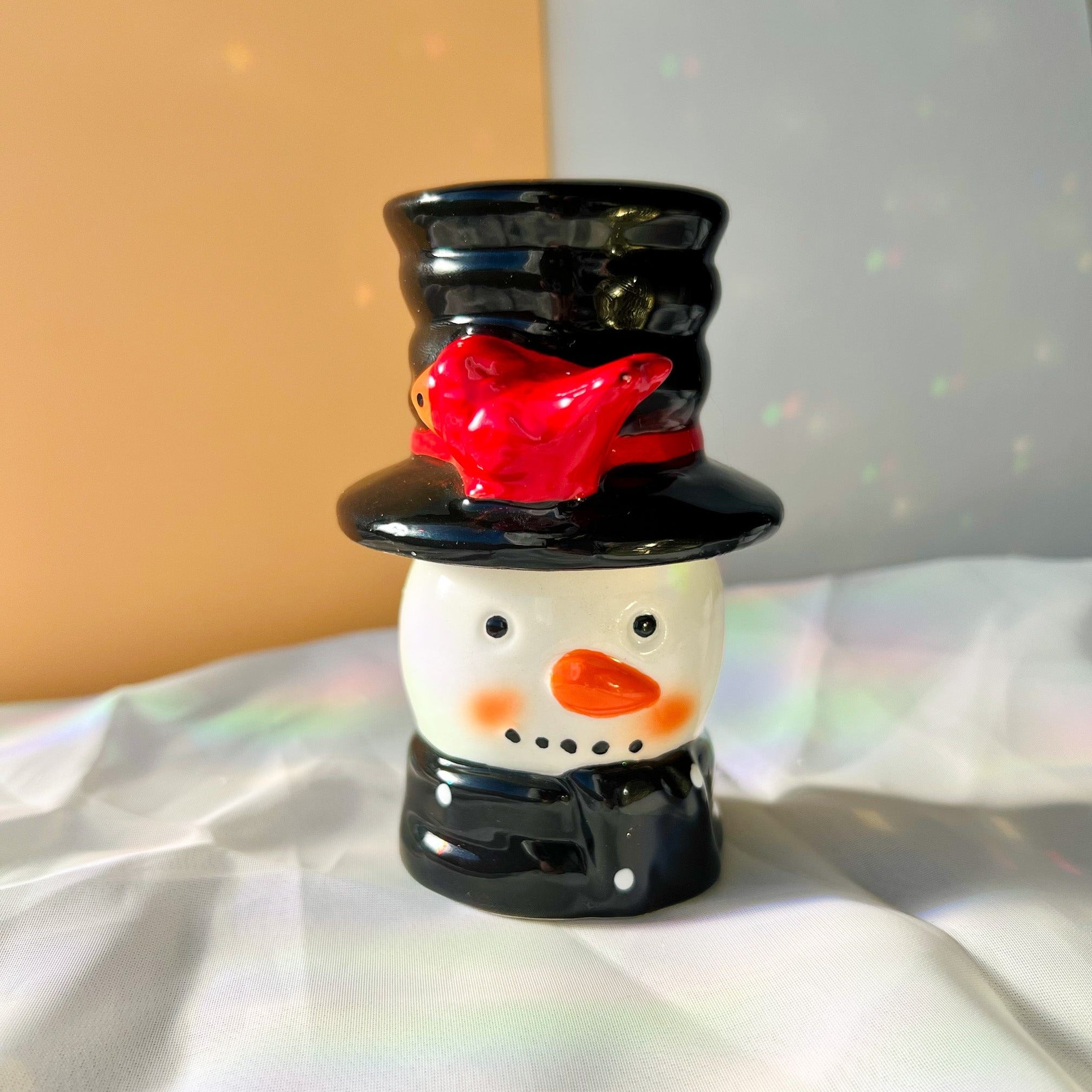 SNOWMAN & HAT SALT & PEPPER SHAKERS