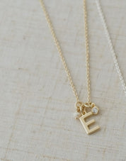 LETTER "E"  INSIGNIA NECKLACE in GOLD by GLEE