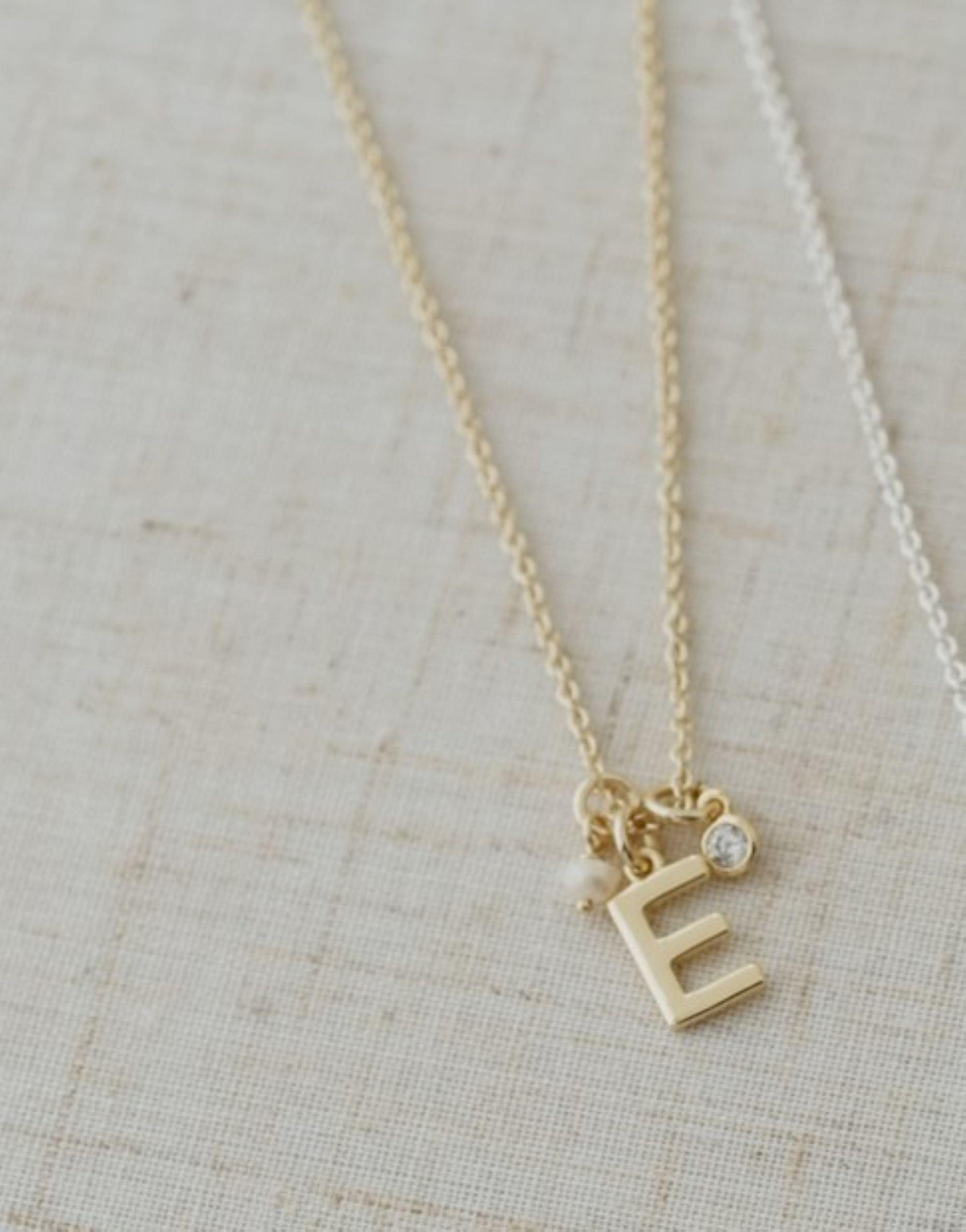 LETTER "E"  INSIGNIA NECKLACE in GOLD by GLEE