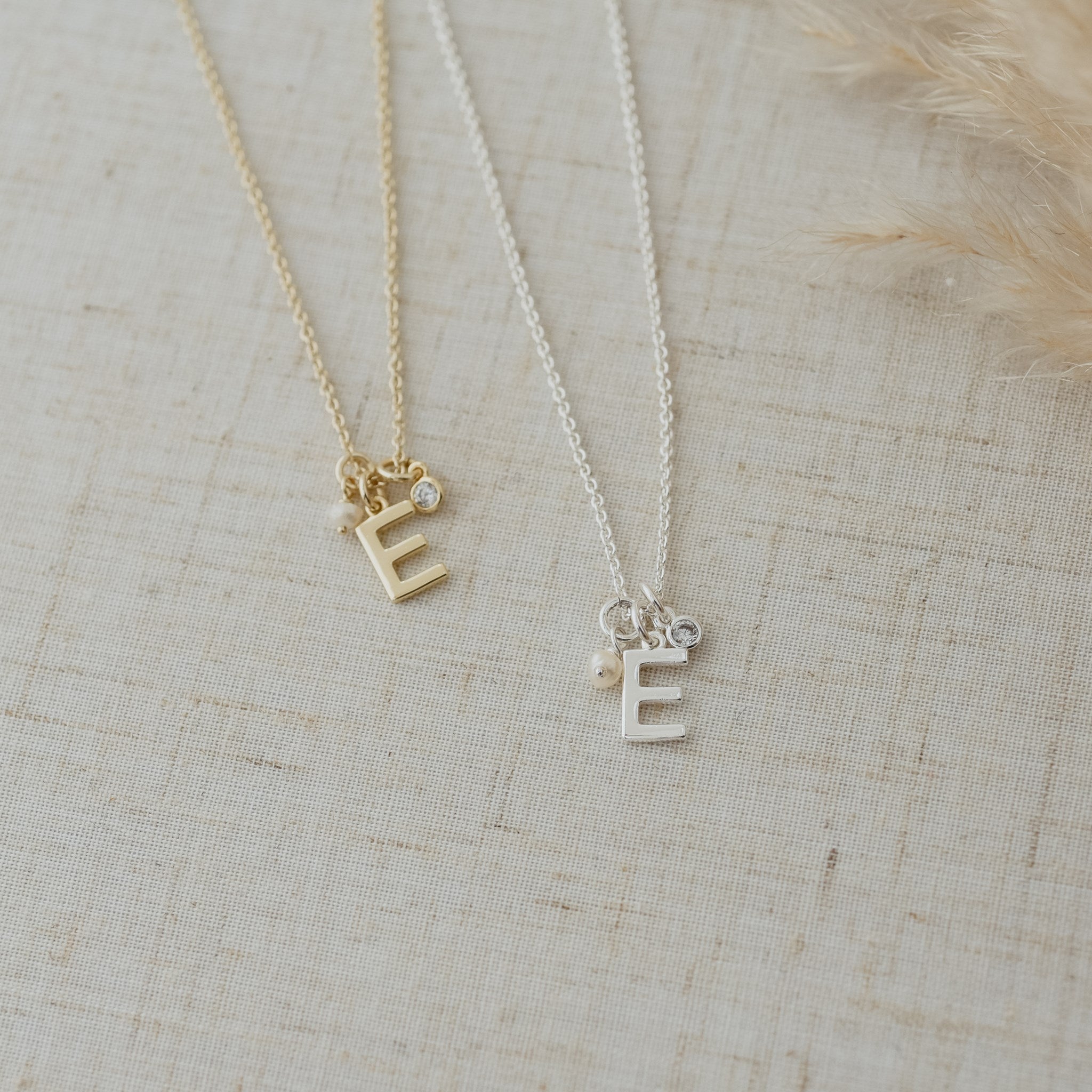 LETTER "E"  INSIGNIA NECKLACE in GOLD by GLEE