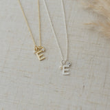 LETTER "E"  INSIGNIA NECKLACE in GOLD by GLEE