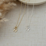 LETTER "H"  INSIGNIA NECKLACE in GOLD by GLEE