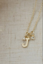 LETTER "J"  INSIGNIA NECKLACE in GOLD by GLEE